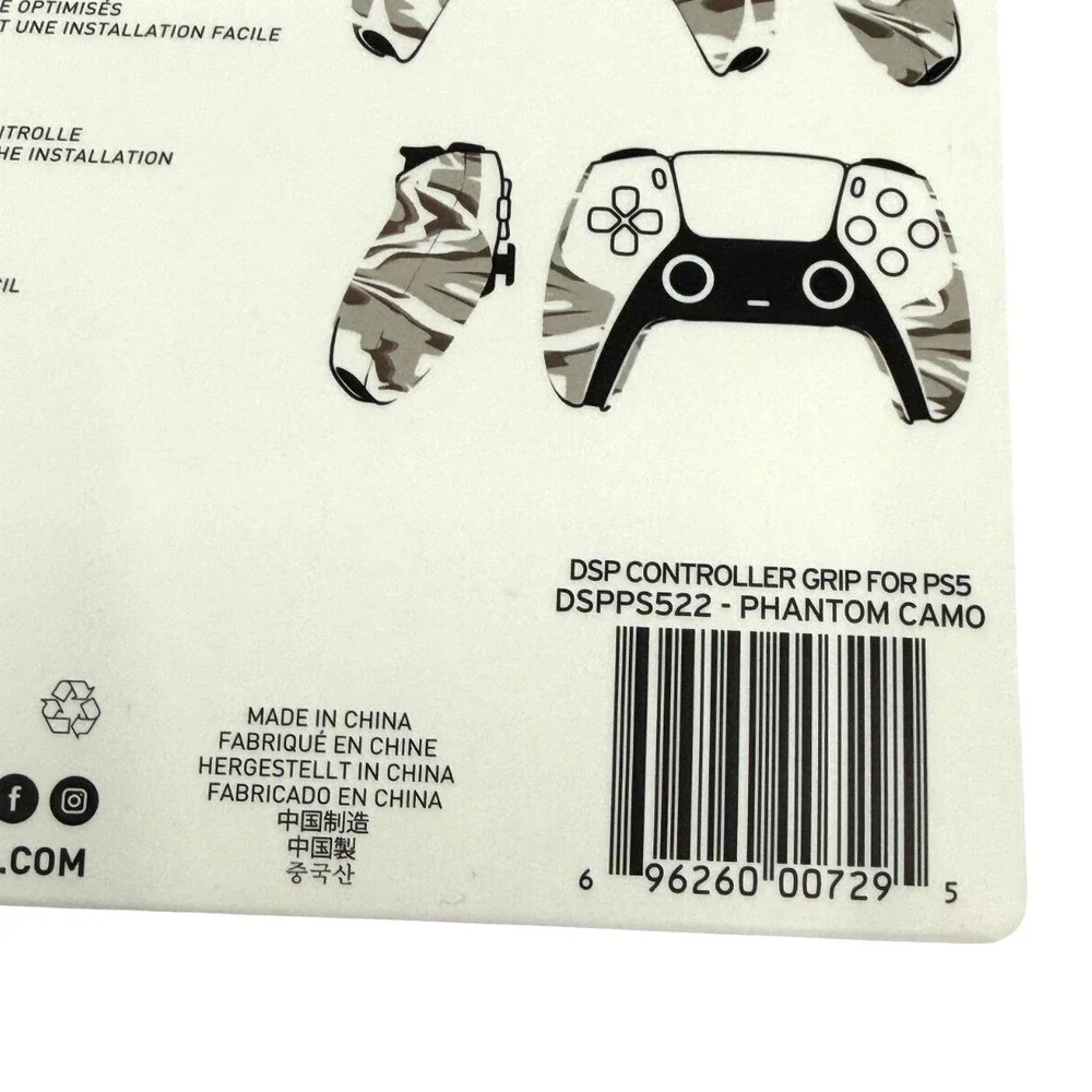 2 Pack Lizard‎ Skins PS5 DSP Controller Grip 0.5mm Phantom Camo